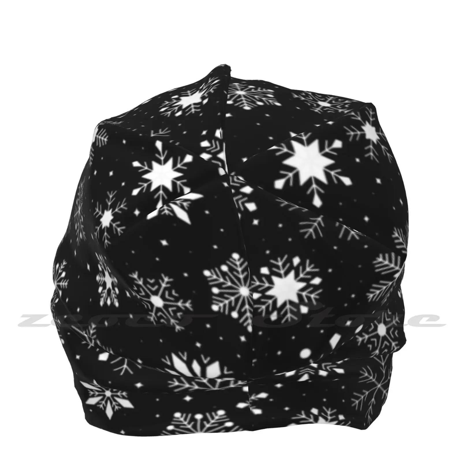 Черная зимняя шапка в клетку стиле буйвола со снежинками мягкая эластичная для