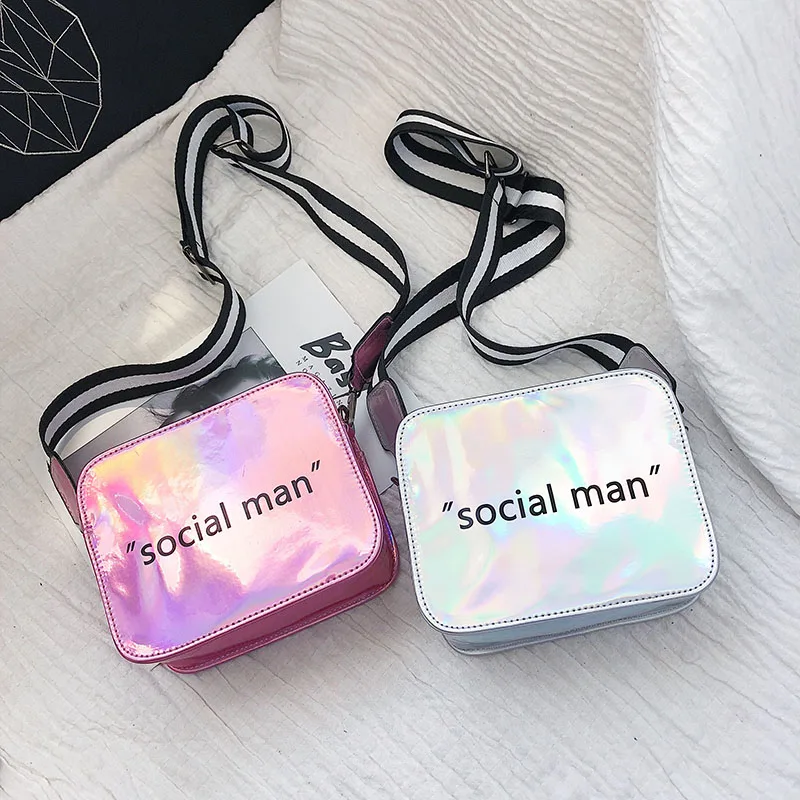 Новинка 2020 Женская мини-сумка через плечо с лазерным рисунком сумка-мессенджер