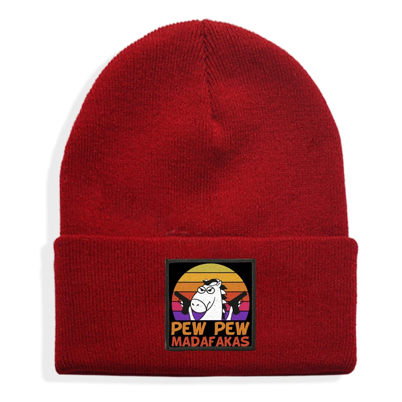 

Унисекс, похожие на кожу, шапка с узором Madafakas, женские зимние шапки для мужчин, теплая шапка, модные однотонные шапки-бини в стиле хип-хоп