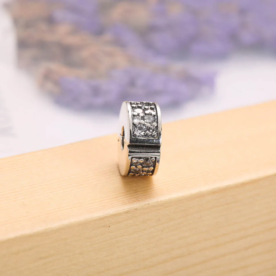 Аутентичные S925 бусина с зажимом fit Pandora браслет яркая элегантность ясно шармы