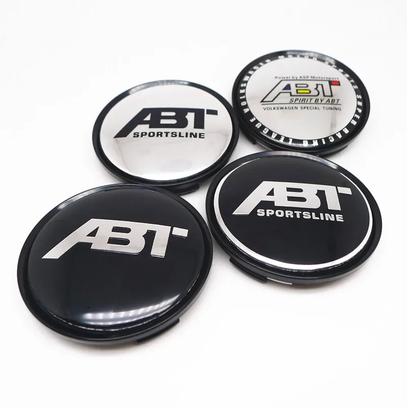

4Pcs 63mm For ABT Wheel Hub Center Cap Emblem Badge Sticker Auto Car Styling Accessories