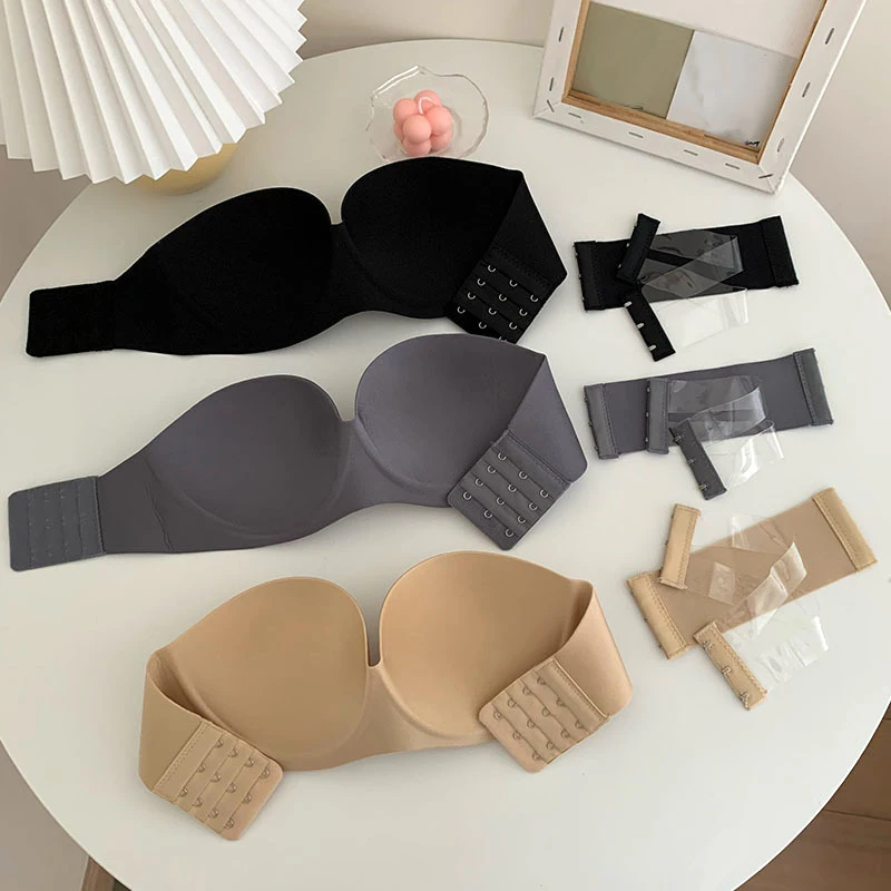 wireless women fashion size d soft black Pink Green Black gray seamless lingerie strapless invisible sexy bralette bra push up | Женская