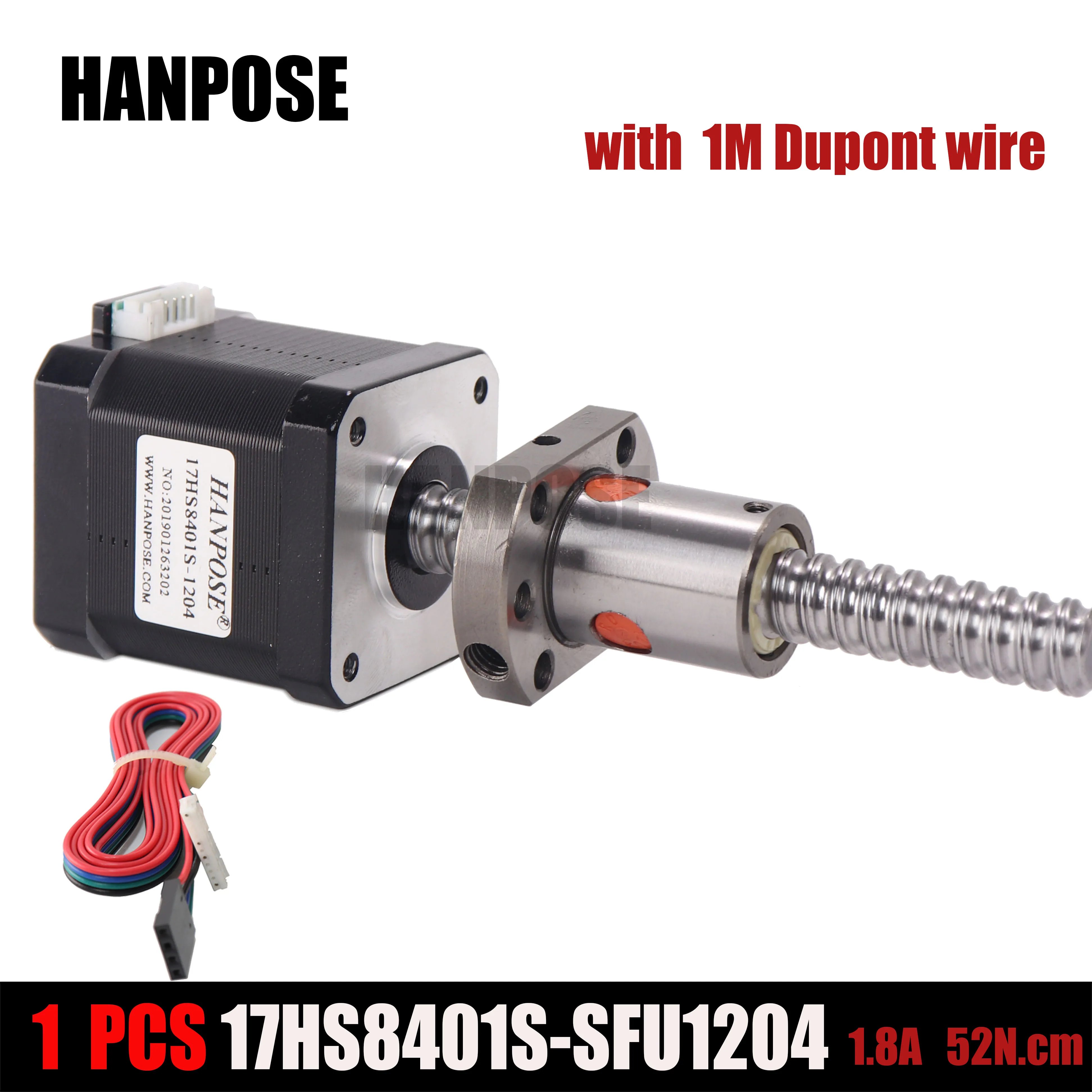 Nema17 шаговый двигатель 17HS8401 sfu1204 1.8A 4-свинец 100 200 мм Нема 17(Национальная ассоциация владельцев электротехнических предприятий) шарикового винта двигателя для 3D принтер с ЧПУ