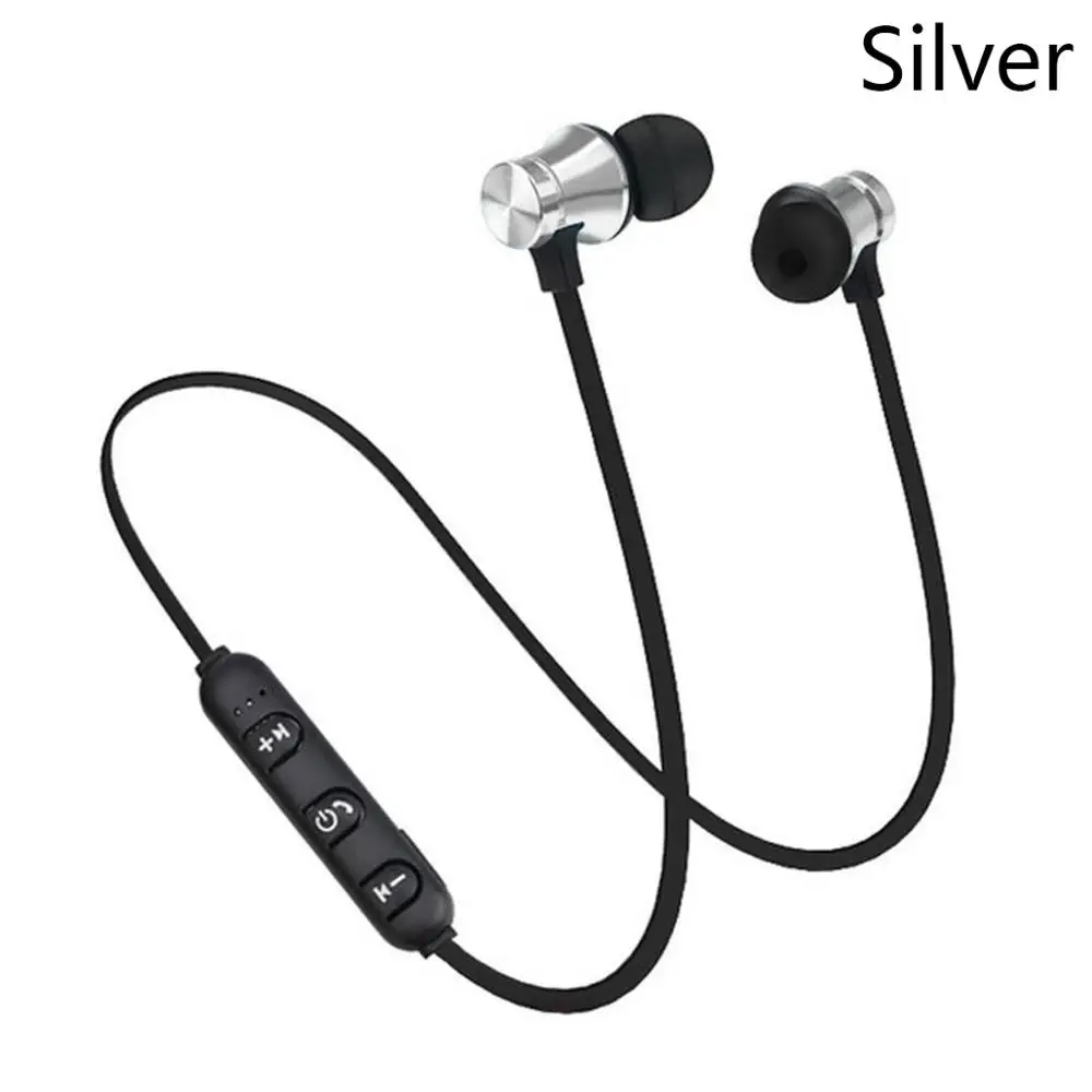 Silver Магнитные bluetooth-наушники, беспроводные наушники-вкладыши с микрофоном, Спортивная bluetooth-гарнитура, цветная bluetooth-гарнитура - Цвет: Silver