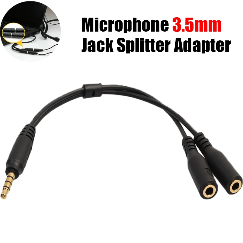 Микрофон 3 5 мм Jack сплиттер адаптер Высокое качество стерео аудио Мужской 2