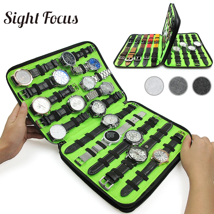 

40 Slots Felt Watch Organizer Watch Band Storage Bag Case for Omega Seiko Samsung Huawei Suunto Pouch Strap Holder Watchband Box