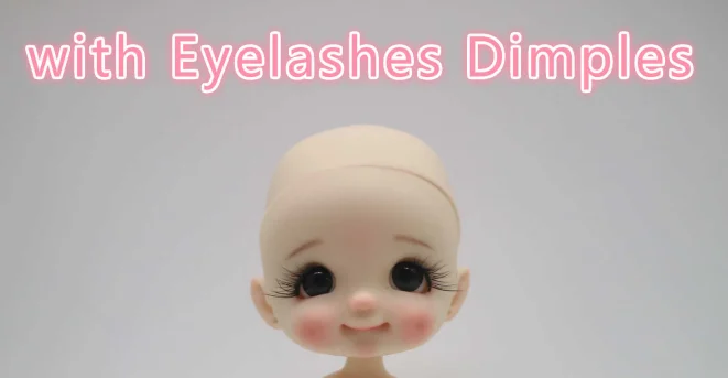 OB11 кукла, 3,0 Dimples кукла Кастомизация 8/1 BJD куклы Мини-куклы, Dimples - Цвет: with make up  head 2