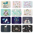 Милый мультяшный Единорог, приветственные коврики, коврики для ванной, коврики, Нескользящие Коврики для улицы, фланелевые коврики входной двери