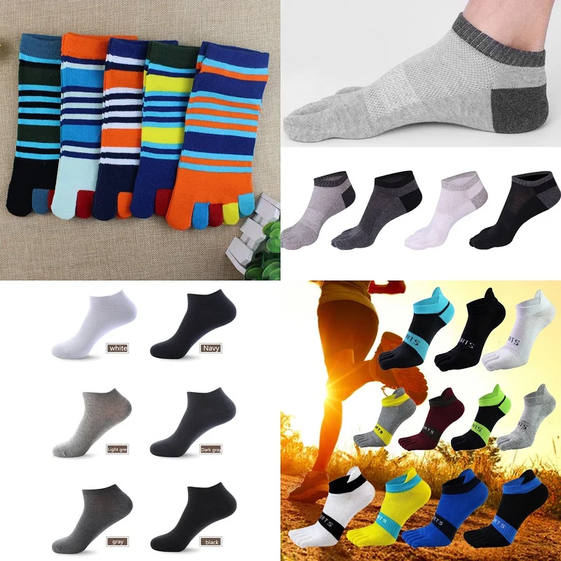 Носки мужские/женские короткие Нескользящие из хлопка и сетчатой ткани 1