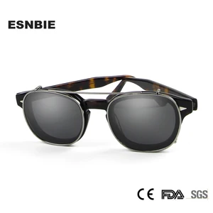 Ацетатная оправа для очков с поляризационными клипсами, солнцезащитные очки для вождения, антибликовые оптические очки для близорукости, дизайнерские оттенки