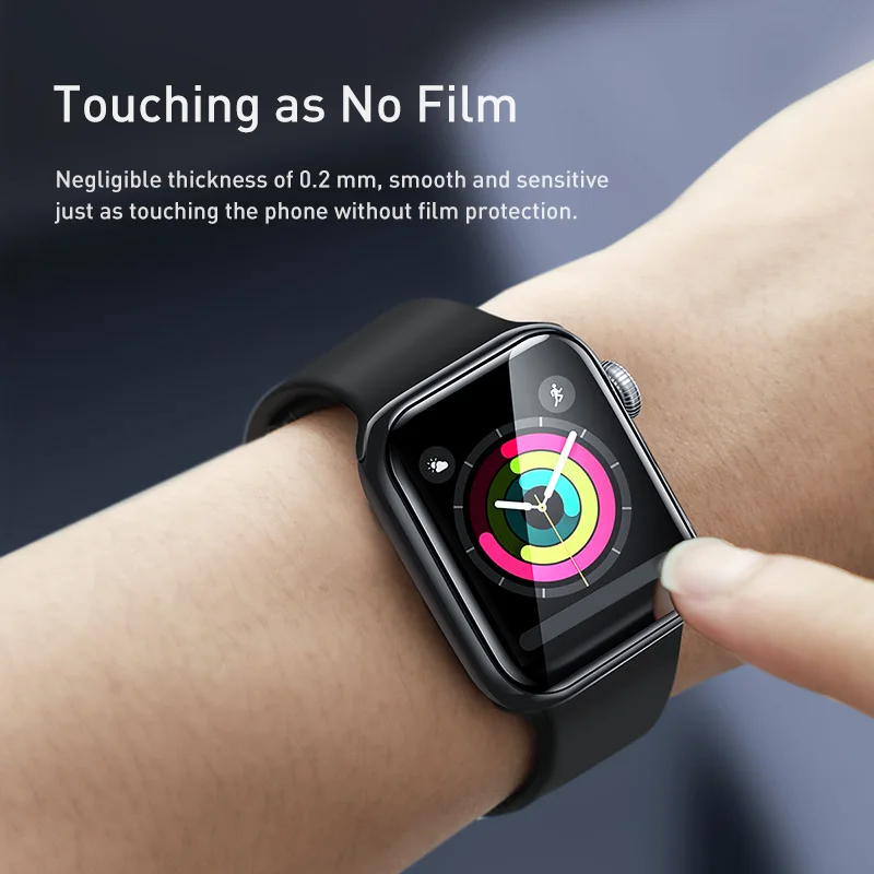 Мягкое закаленное стекло Baseus 0,2 мм для iWatch 4 40 44 мм 3D изогнутое полное покрытие Защитная пленка для iWatch 3 2 1 38 42 мм стекло