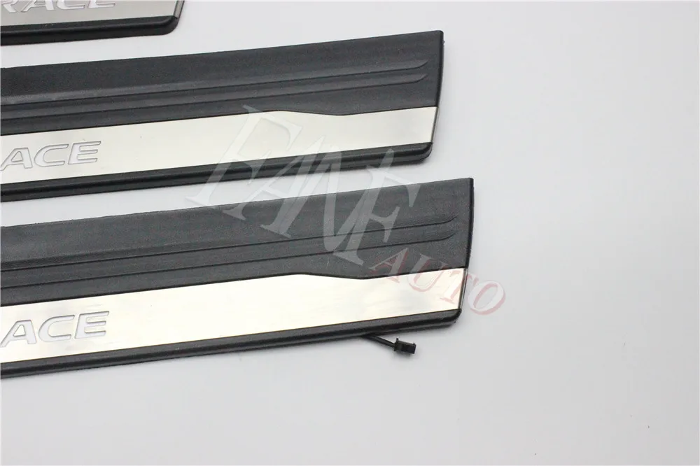 Стайлинг автомобиля светодиодная Накладка на порог из нержавеющей стали