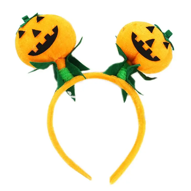 Adult Children Cute 3D Shaking Pumpkin Headband Velvet Cloth Kids Halloween Costume Decorative Hair Hoop Trick Treat Party Props |