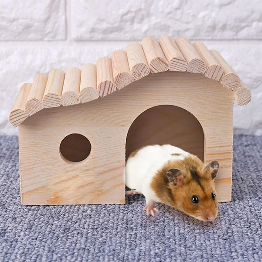 small animal wooden sleeping nest hamster hedgehog house bed dodge assembly chinchilla mouse pad pet hamster accessories free global shipping