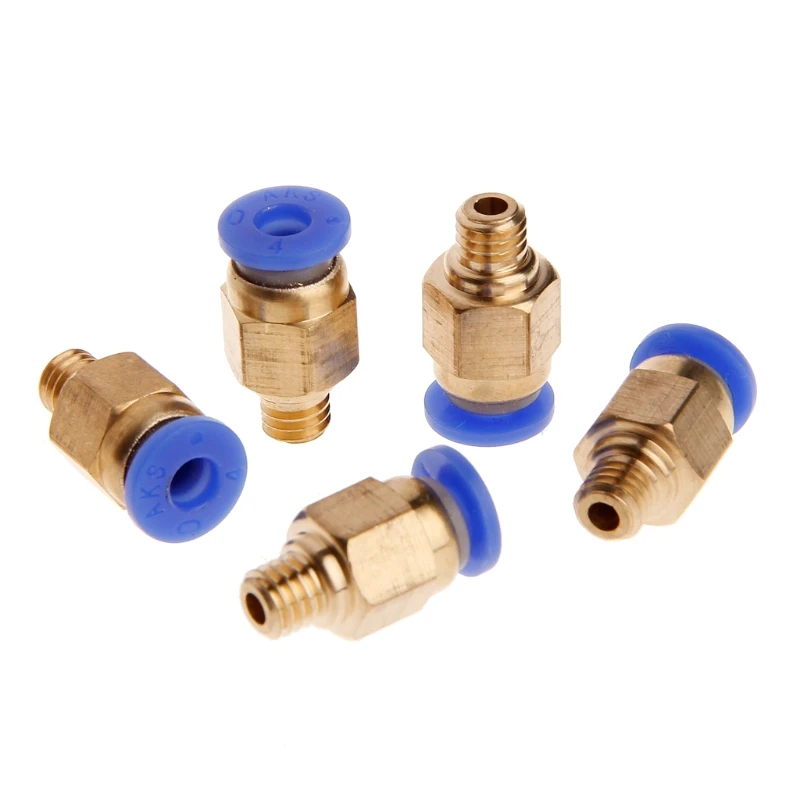 

5Pcs PC4-M6 Pneumatic Straight Fitting Connector for 4mm OD Tubing M6 6mm Reprap