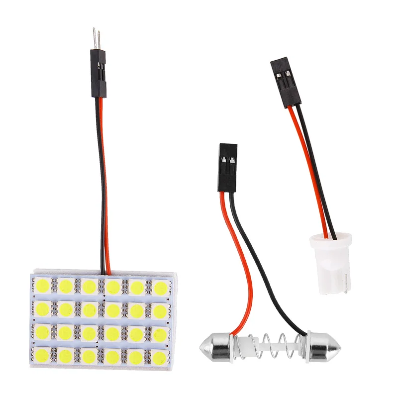 T10 машина для чтения светильник 48 24 12 SMD 5050 светодиодный Панель белый салона Купол