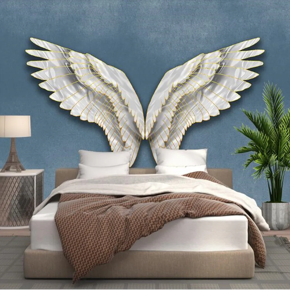 Пользовательские 3D современные абстрактные Крылья перья большие ТВ обои для