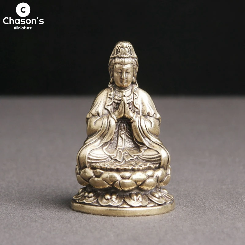 

Античная латунная Статуэтка богиня Будды Avalokitesvara, ангел, религия, скульптура, статуэтки, украшения для стола и автомобиля, украшение для дом...