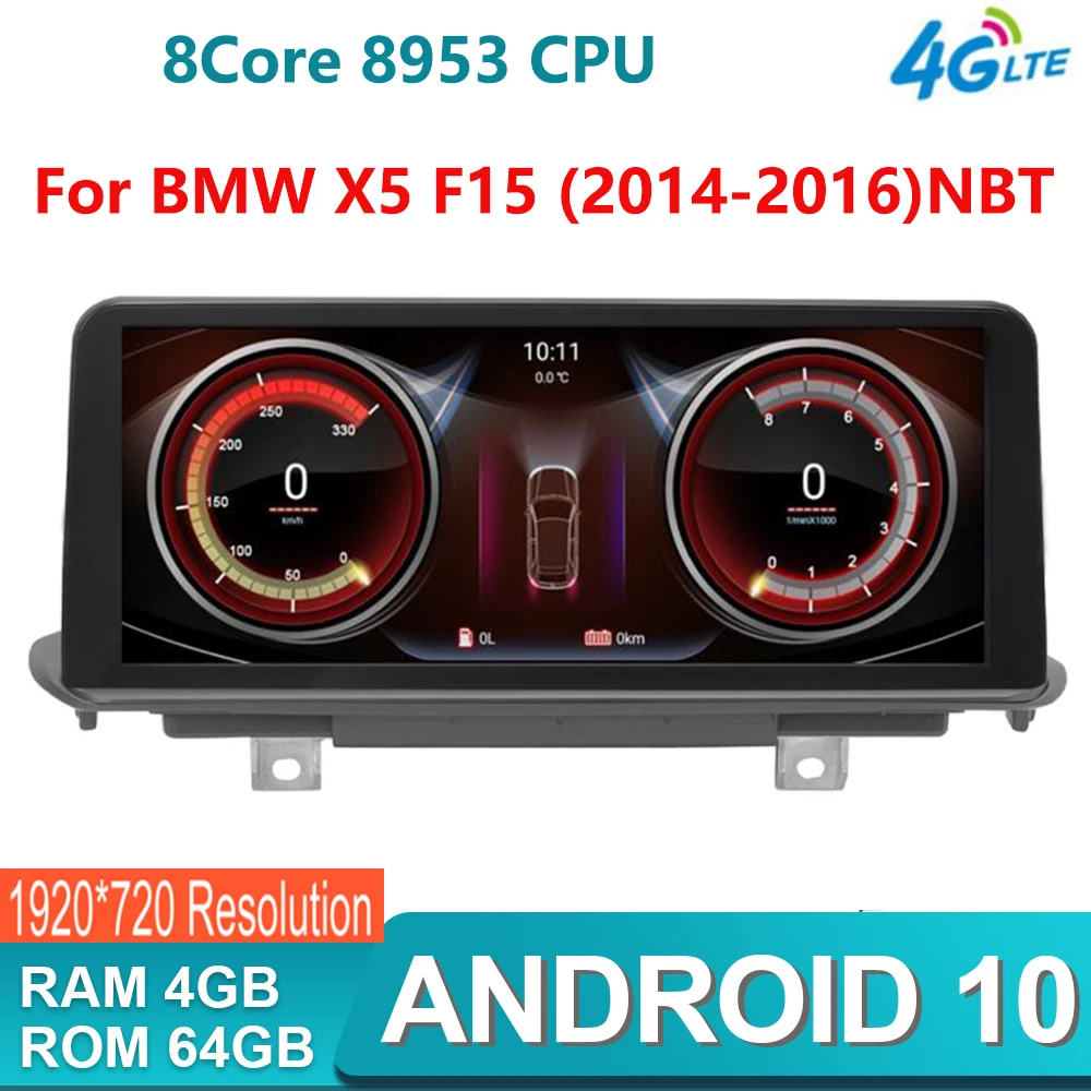 

Car Multimedia Player for BMW X5 F15 X6 F16 2014-2017 NBT System Qualcomn Snapdragon Android 10 Navigation Auto 4G 10.25' Screen
