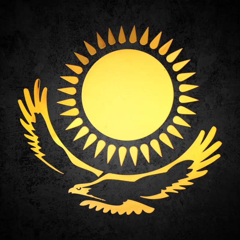 

Автомобильный 3D казахстанский значок Солнца Орел, никелированная металлическая наклейка для мотоцикла, мобильного телефона, ноутбука, декоративная наклейка для BMW AUDI KIA SEAT