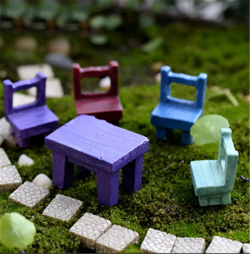 1 шт. миниатюрный скамья табуреты микро пейзажи стул из смолы бонсай суккулентов