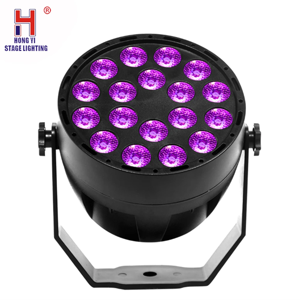 Светодиодный плоский Par 18X3W Rgbw освещение черный корпус фиолетовый цвет для диско