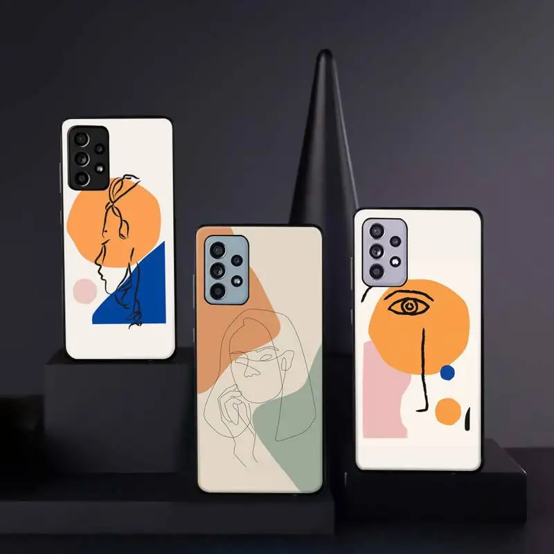 

Art Retro Abstract Geometry pattern Phone Case For Samsung galaxy A S note 10 12 20 32 40 50 51 52 70 71 72 21 fe s ultra plus