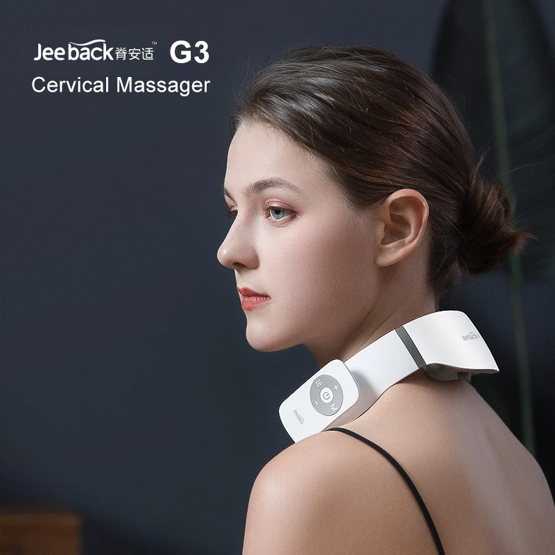 Новый Jeeback G3 Электрический беспроводной массажер для шеи десятки импульсов