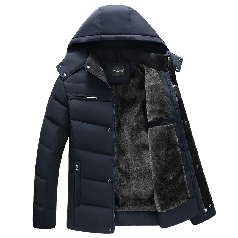

Parka Men Coats 2021 Winter Jacket Men Thicken Hooded Waterproof Outwear Warm Coat Fathers' Clothing Casual Men's Overcoat