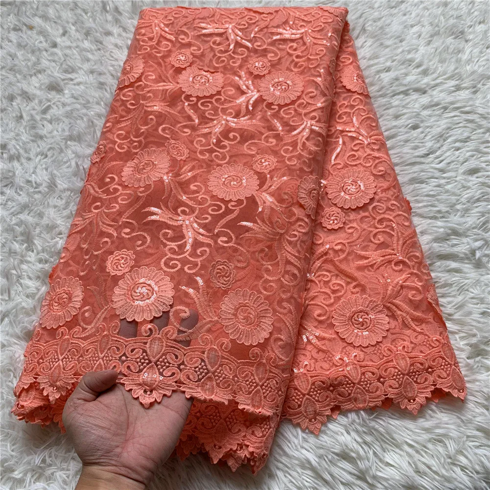 

high quality Embroidered African Guipure Lace Fabric Cheaper lace cord lace french tulle net lace for wedding dress jl084