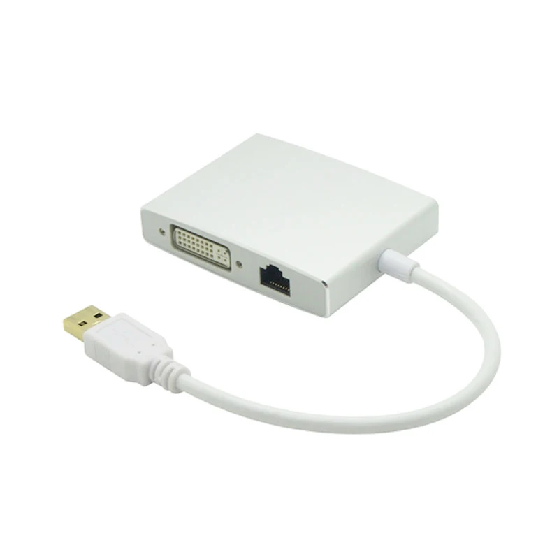 4 в 1 USB 3 0 к HDMI совместимым & VGA DVI RJ45 10/100 гигабитный Ethernet Lan адаптер кабель для