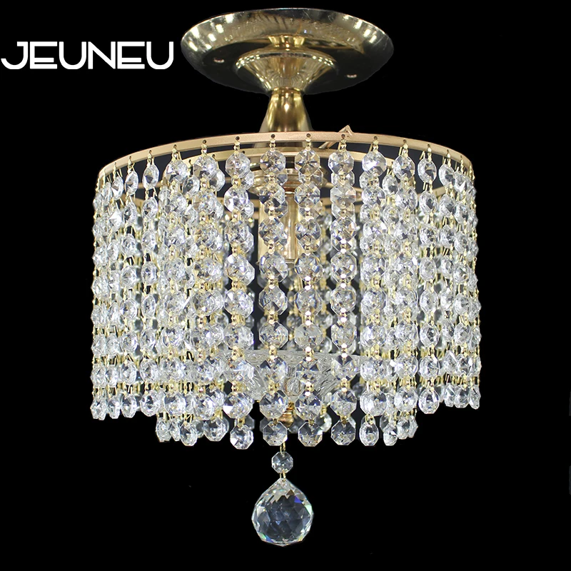 Современный потолочный светильник с железным кристаллом и блеском E27 золотой