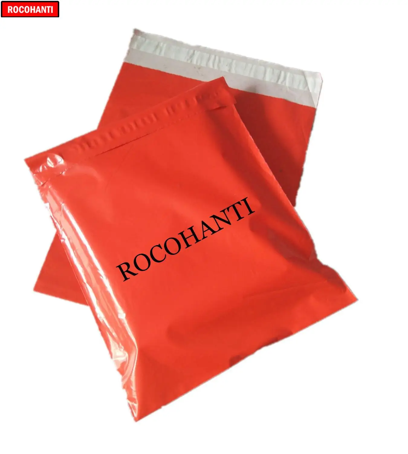 100X заказной логотип напечатанный толстый красный полиэтиленовый пакет поли