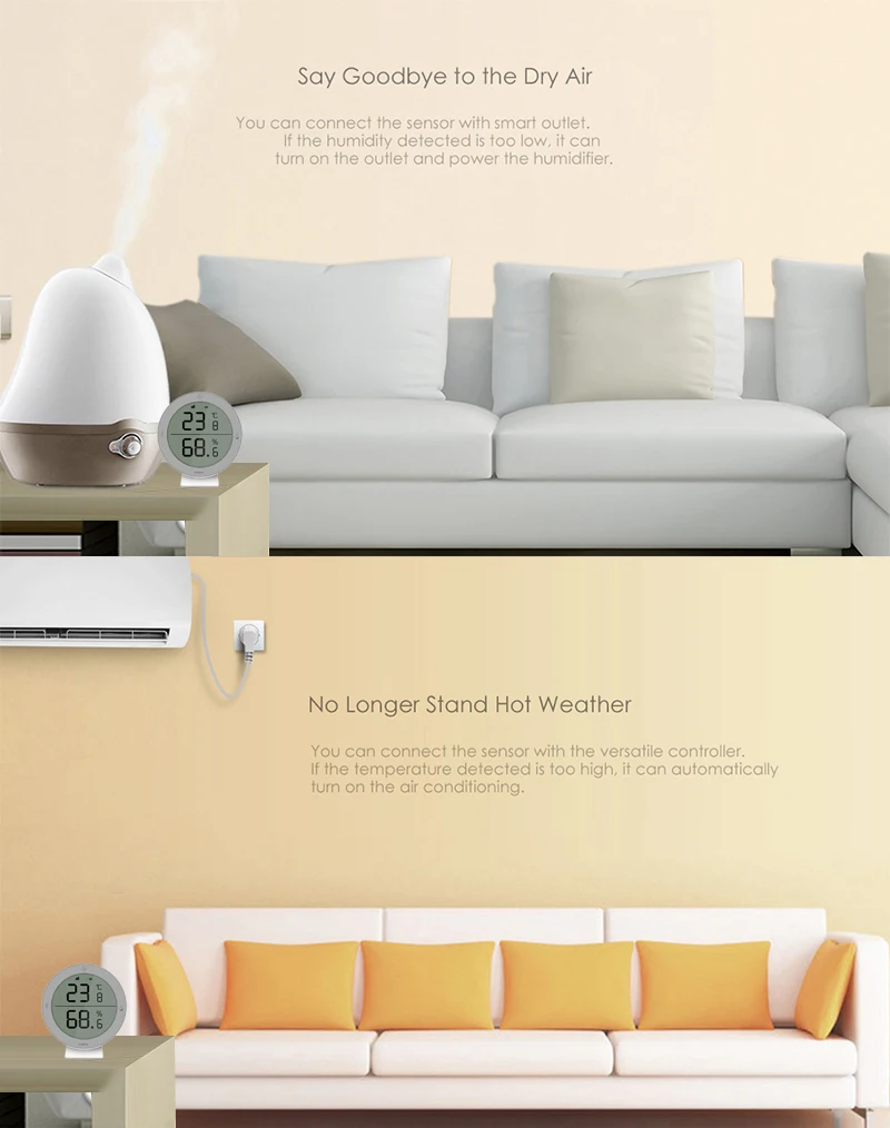

LCD Screen Display Tuya ZigBee3.0 Temperature And Humidity Sensor TuYa/smart Life APP Zigbee Smart Home Security Smart Home