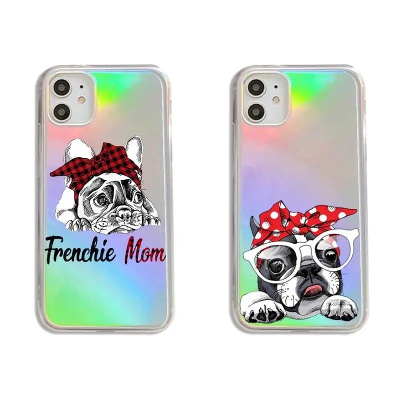 

Pug Dog French Bulldog cartoon Phone Case Transparent for iPhone 7 8 11 12 se 2020 mini pro X XS XR MAX Plus