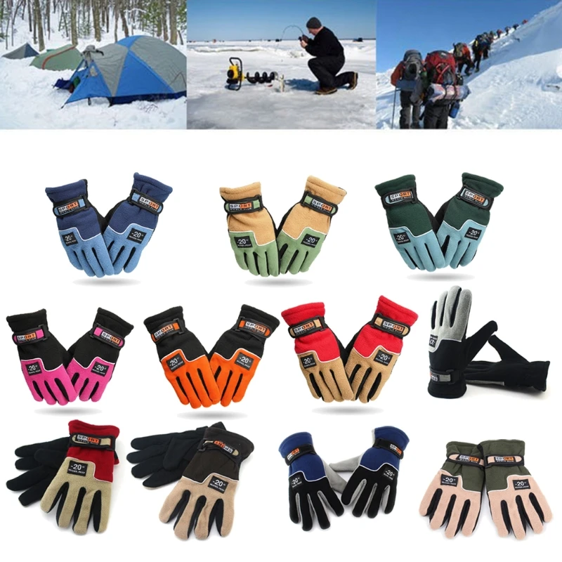 Зимние теплые перчатки для взрослых флисовые варежки мужчин и женщин снежного