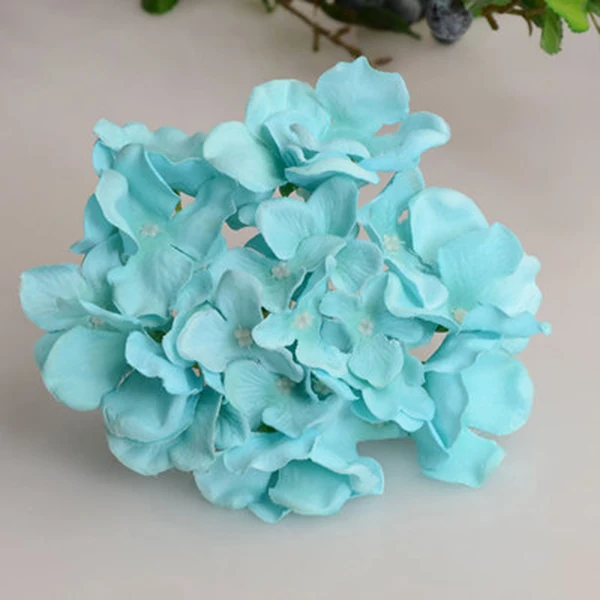 tiffany blue Искусственная гортензия букет цветок, шелковые цветы с стержня для дома Свадебные украшения подарок DC112 - Цвет: tiffany blue