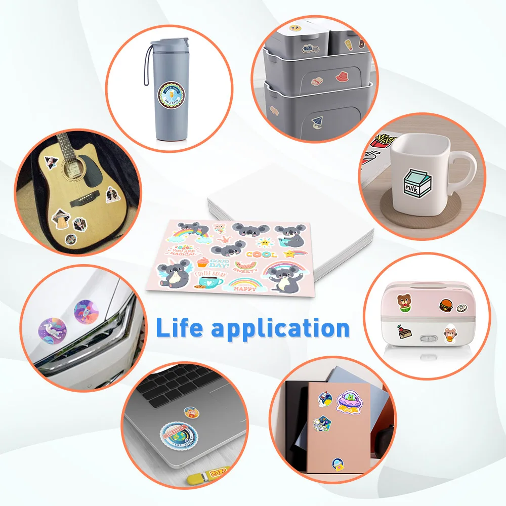 100 Листы матовые Копировальная бумага Виниловая наклейка для печати 4R 216*279