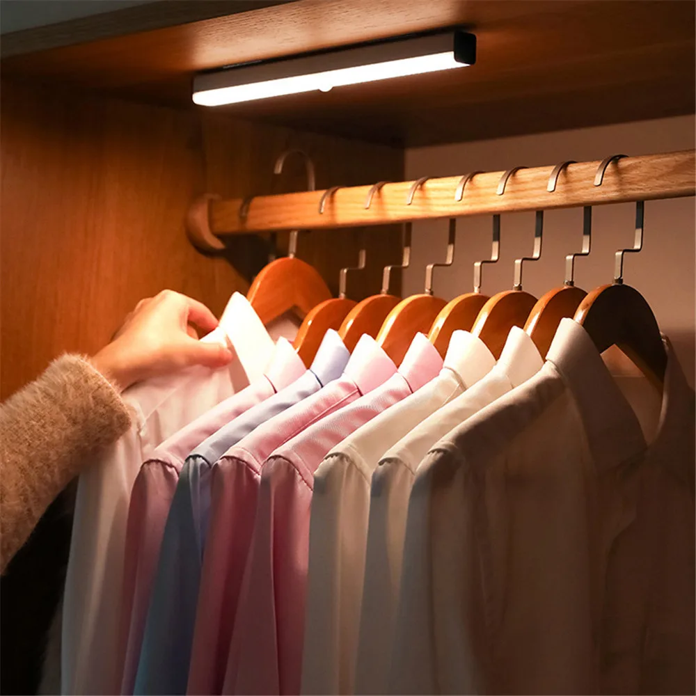 

USB Rechargeable 15/21/30/50CM LED Under Cabinet Light PIR Motion Sensor LED Closet Night Lamp For Bedroom Living Room Corridor