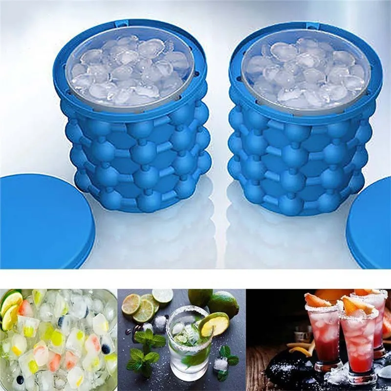 silicone ice cube maker portable bucket wine ice cooler beer cabinet space saving kitchen tools drinking whiskey freeze free global shipping