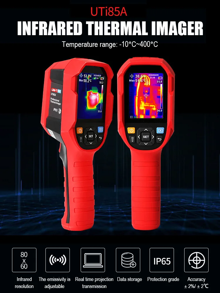 

UNI-T UTi85A Infrared Thermal Imager -10â„ƒ~400â„ƒ Temperature Real Time Imaging Transmission Thermal Imaging HD Camera
