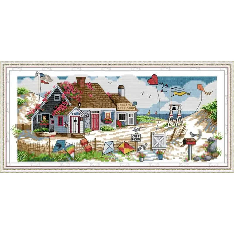 

Joy Sunday Cross Stitch Kits The Home of Love Patterns Print 14CT 11CT Counted Cross Stitch Handmade Embroidery Needlework Sets