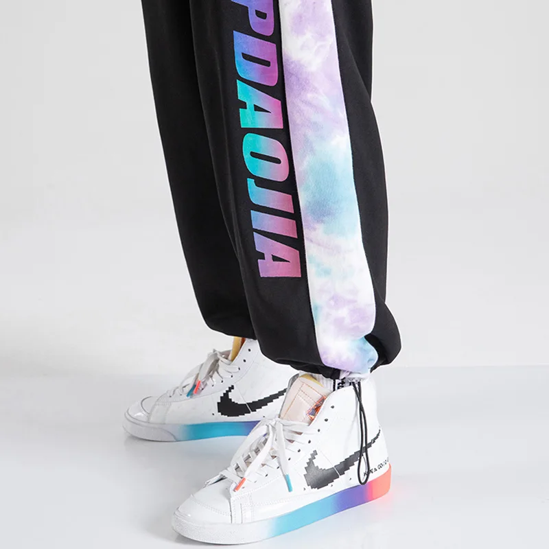 

Mens Colorful Letter Print Drawstring Sweatpants for Joggers Fashion Clothing Teen Streetwear Harem Pants High Quality Bloomers