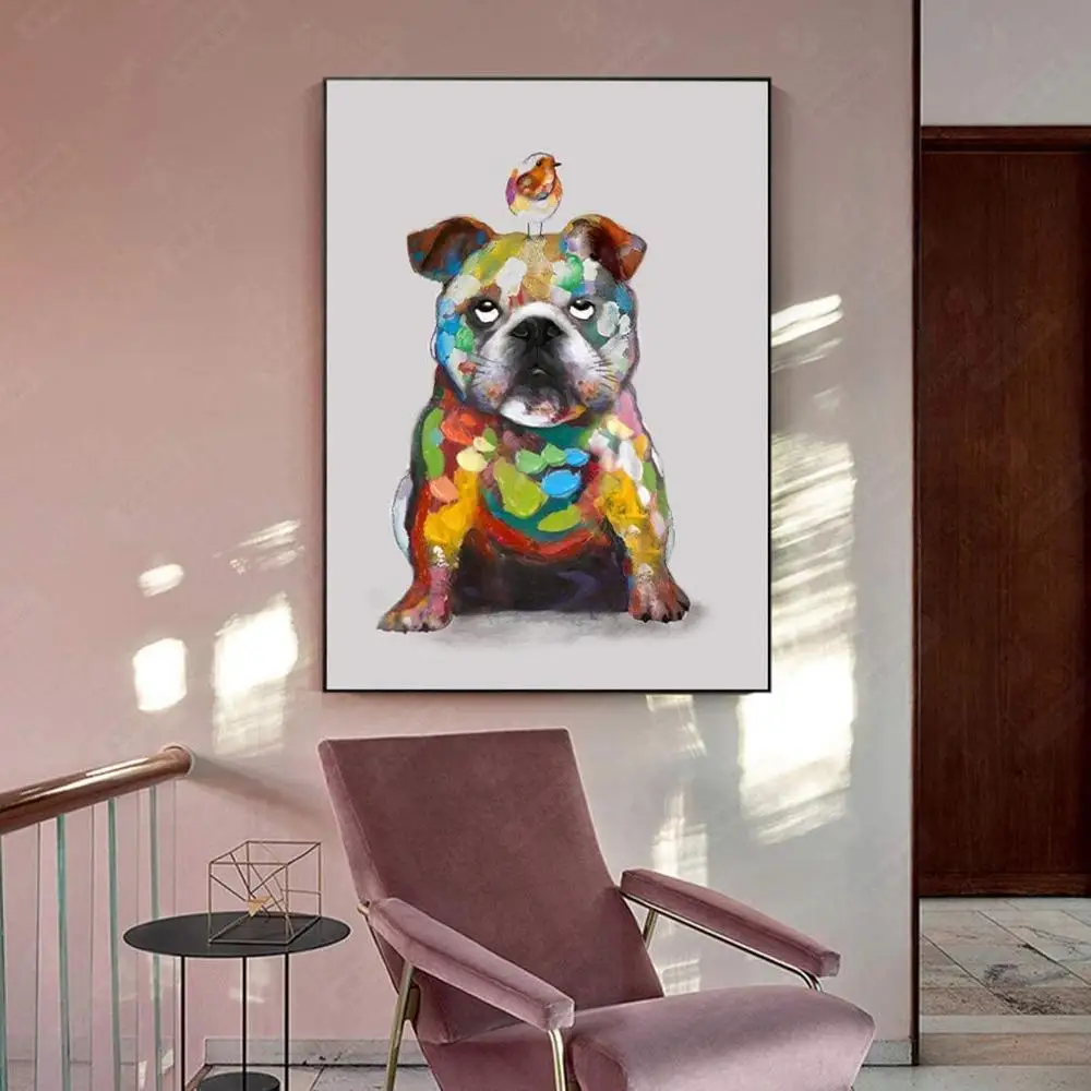 Алмазная живопись красочная собака 5D Хрустальная вышивка украшение для дома