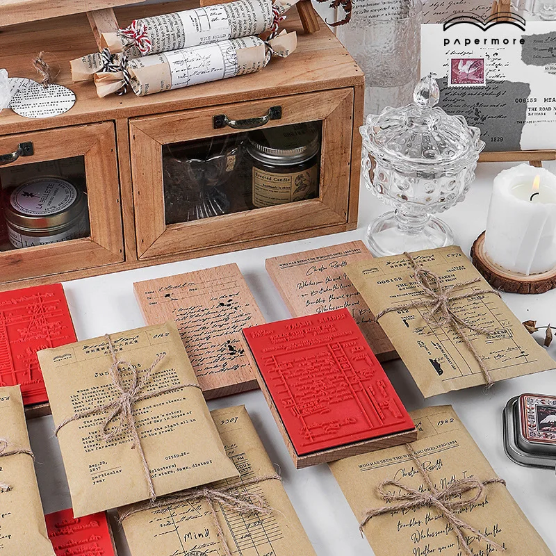 Большой фон штамп ретро английский текст для скрапбукинга деревянный DIY