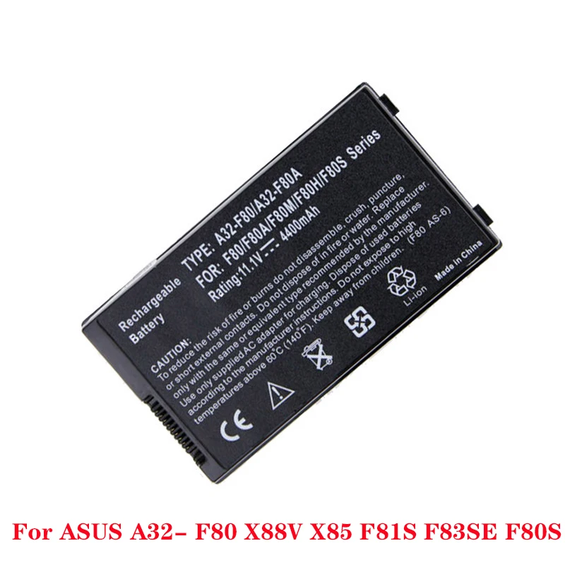 Аккумулятор для Asus 6 ячеек A32-F80 A32-F80A 15G10N345800 F8 F80 F80H F80L F81 F83 F50 N80 N81 X61 X82 X82L N60D X82C |