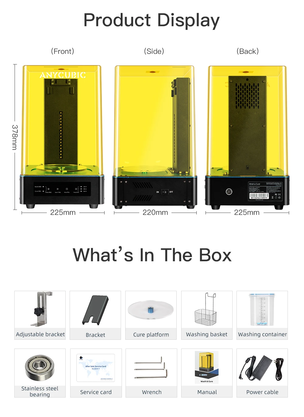 ANYCUBIC 3d принтер для мытья и аппарат лечения 2-в-1 УФ отверждения смолы принтера