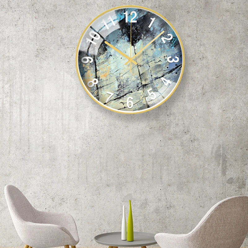 New 3D Wall Clock Abstract Marble Digital Modern Design Luxury 12/14inch Watch For Home Decor Silent Duvar Saati | Дом и сад