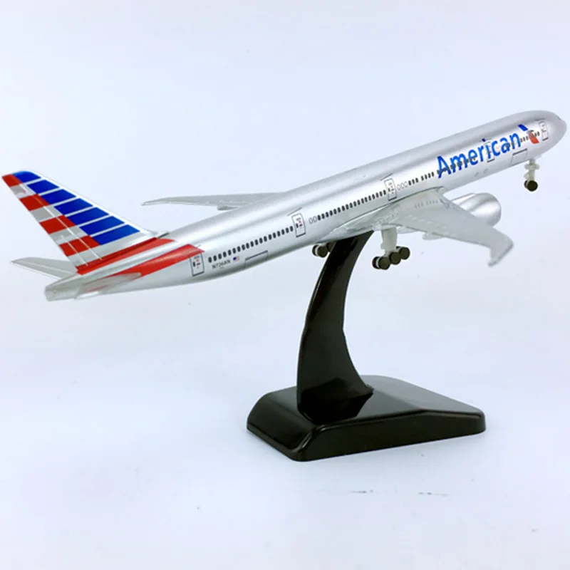 18 см 1/400 масштаб литой Пластик сплав авиалайнер B777-300 United игрушечные модели