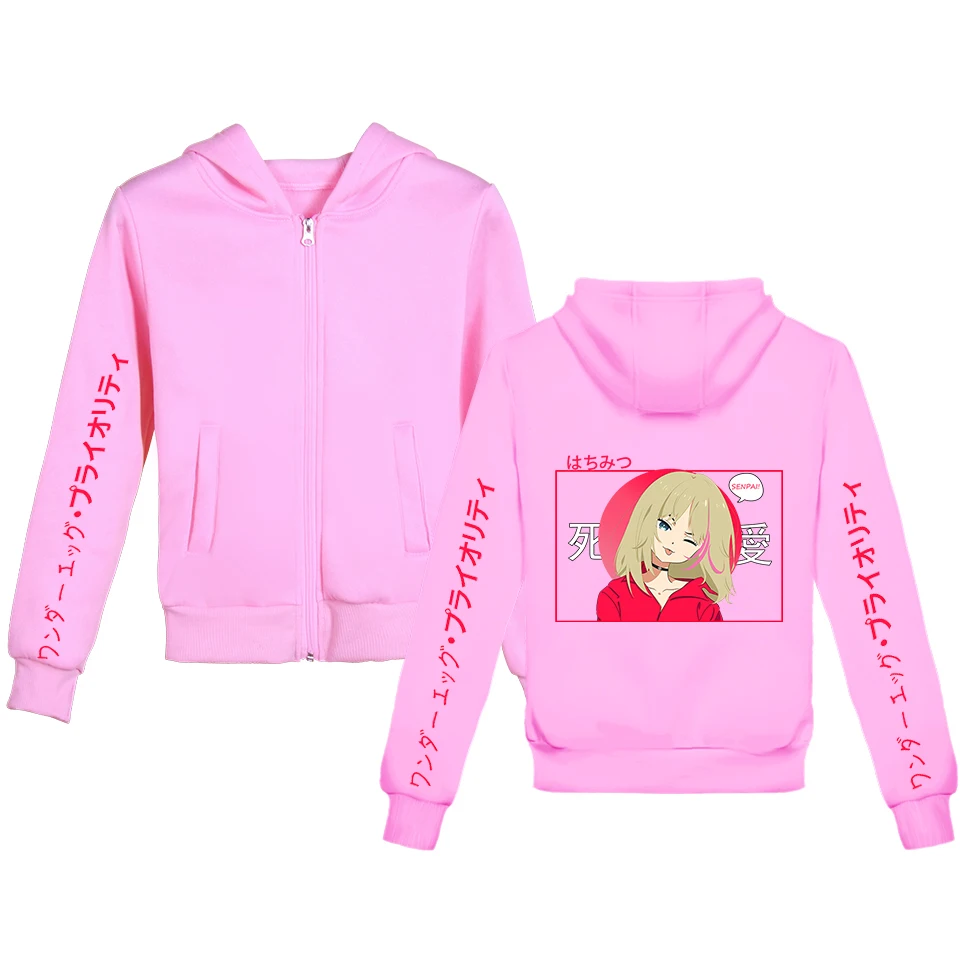 

Wonder Egg Priority Zipper Hoodie Tracksuit Girl Boy's Pullover Harajuku Streetwear Zipper jacket Children's Clothes